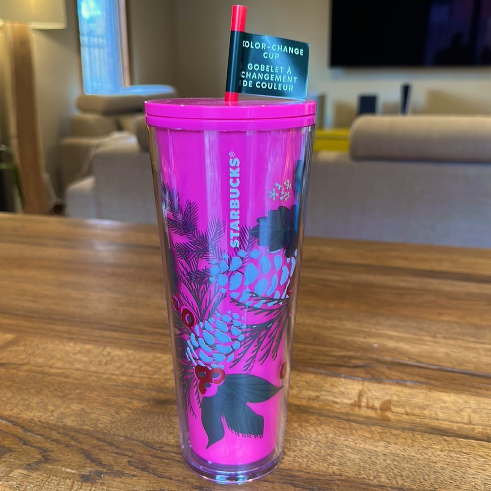 Starbucks color change floral cup. 2021. NWT.